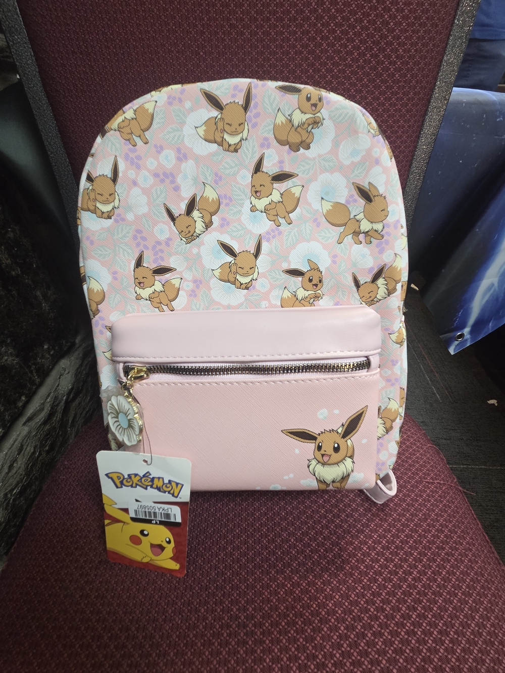 Pokemon Pink Eevee Pattern Mini Backpack